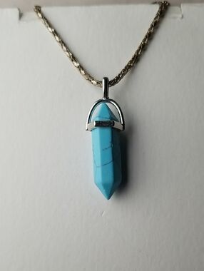 Hexagonal Blue Howlite Necklace Pendant